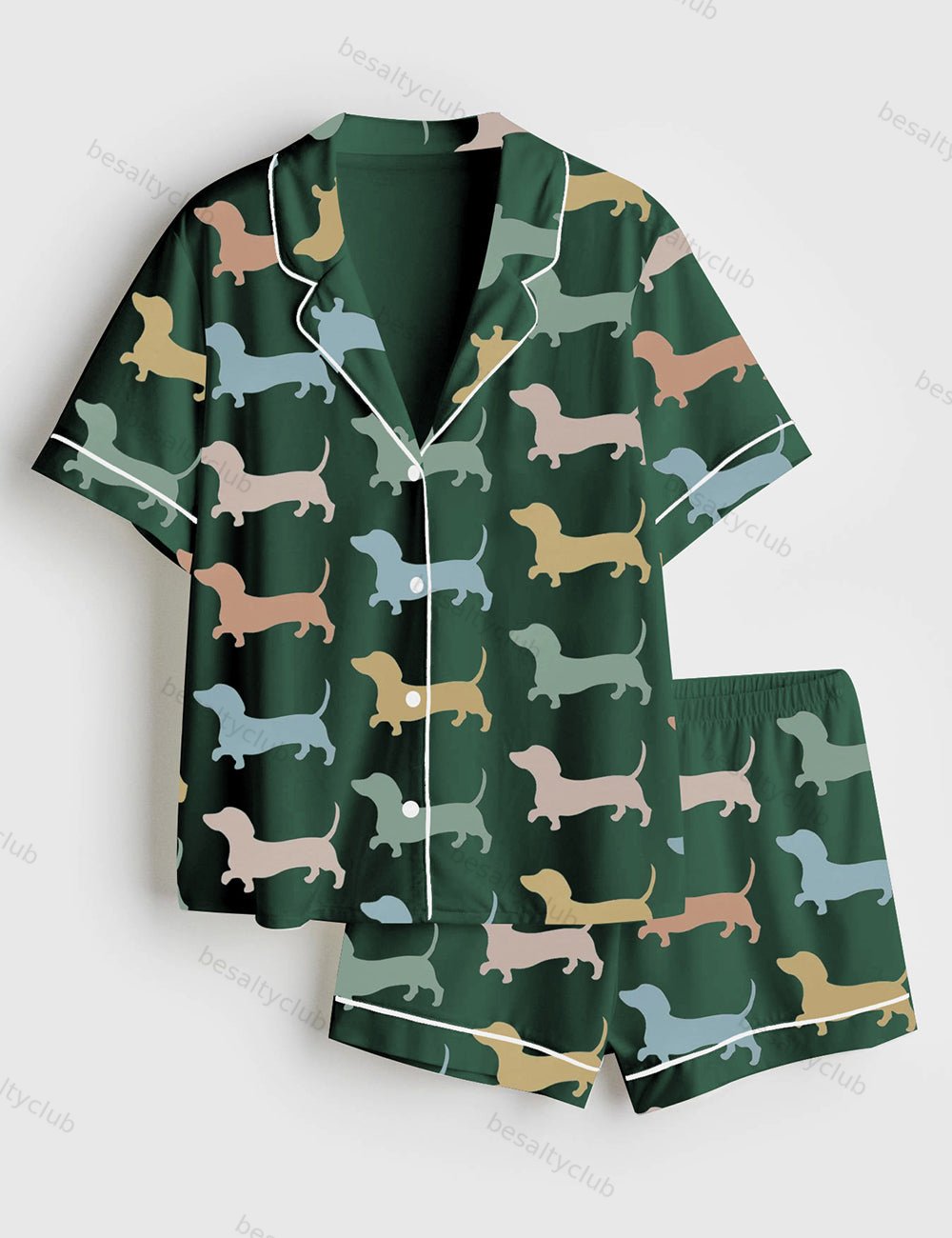 Dachshund Cute Dog Short Sleeve Pajama Set