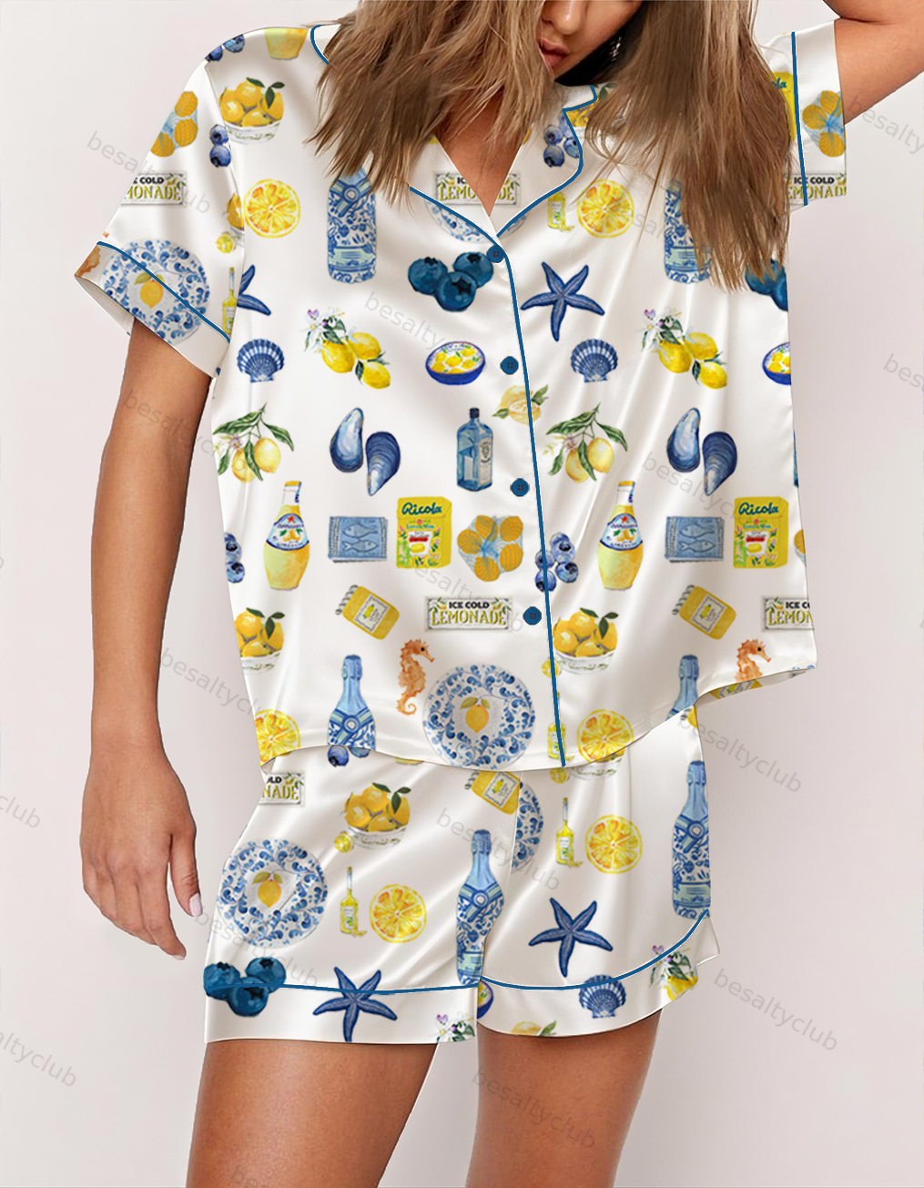 Italy Summer Days Satin Pajama Set