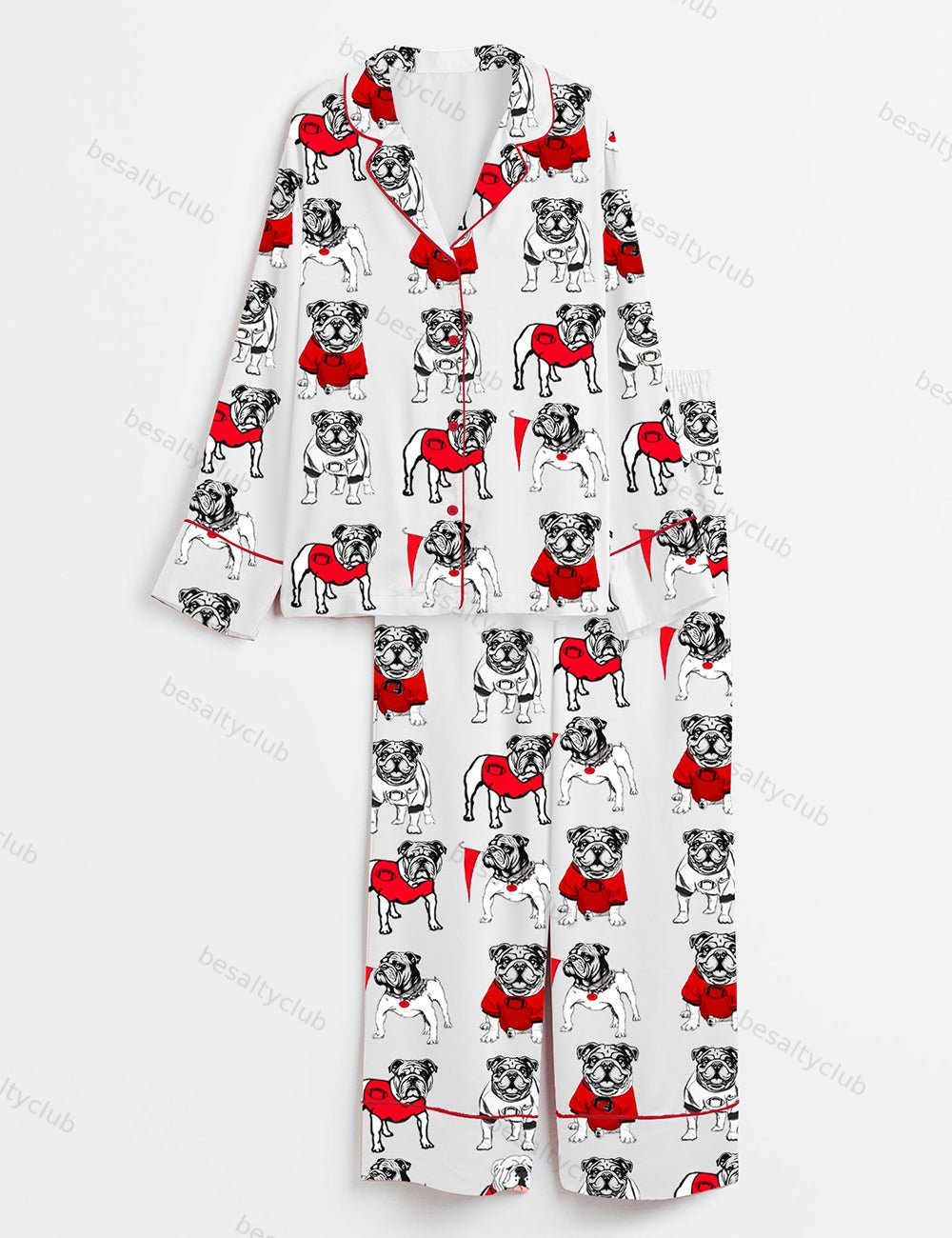 Bulldogs Football L ong Sleeve Satin Pajama Set