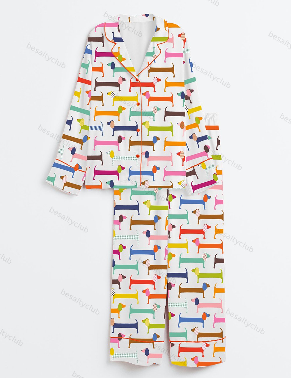 Watercolor Dachshund Long Sleeve Pajama Set