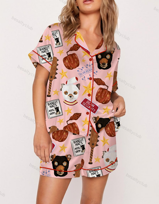 Wes Mr. Fox Satin Pajama Set