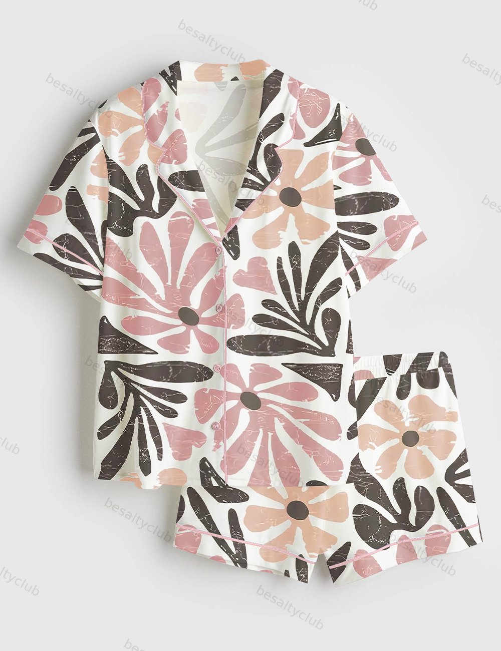 Motherhood Is Kingdom Work Christian Mom Religious Christian Mom Print Short Sleeve Satin Pajama Set