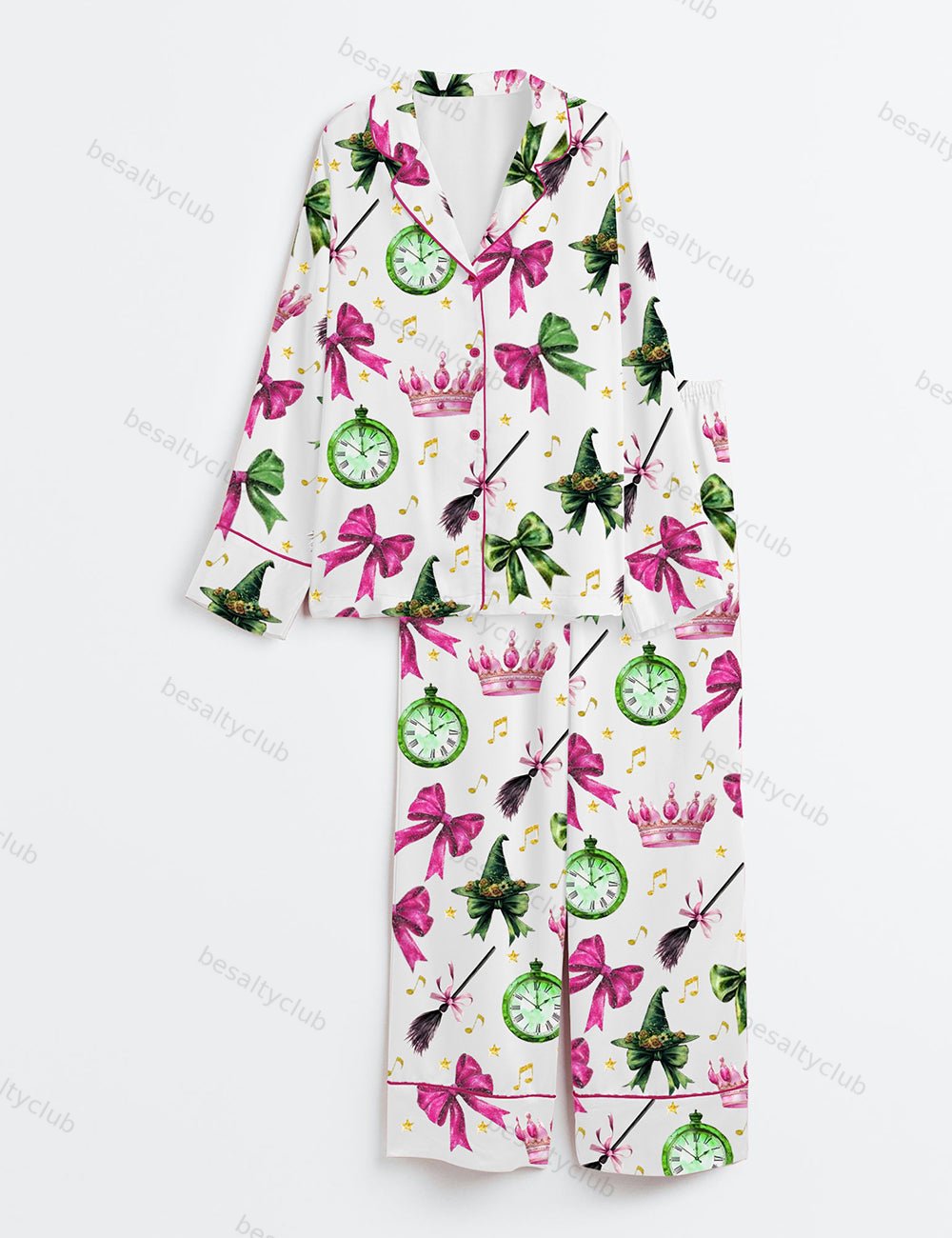 Coquette Wicked Long Sleeve Satin Pajama Set