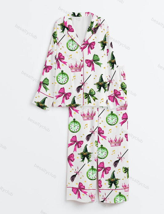 Coquette Wicked Long Sleeve Satin Pajama Set