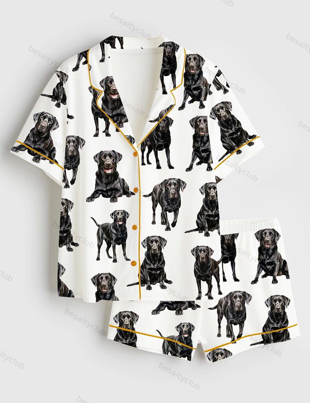 Black Labrador Satin Pajama Set
