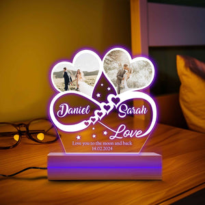 Personalized Couple Photo Led Lamp, Infinity Heart Valentines Gift, Couple Picture Night Light, Anniversary Gifts For Him/Her, Wedding Gift