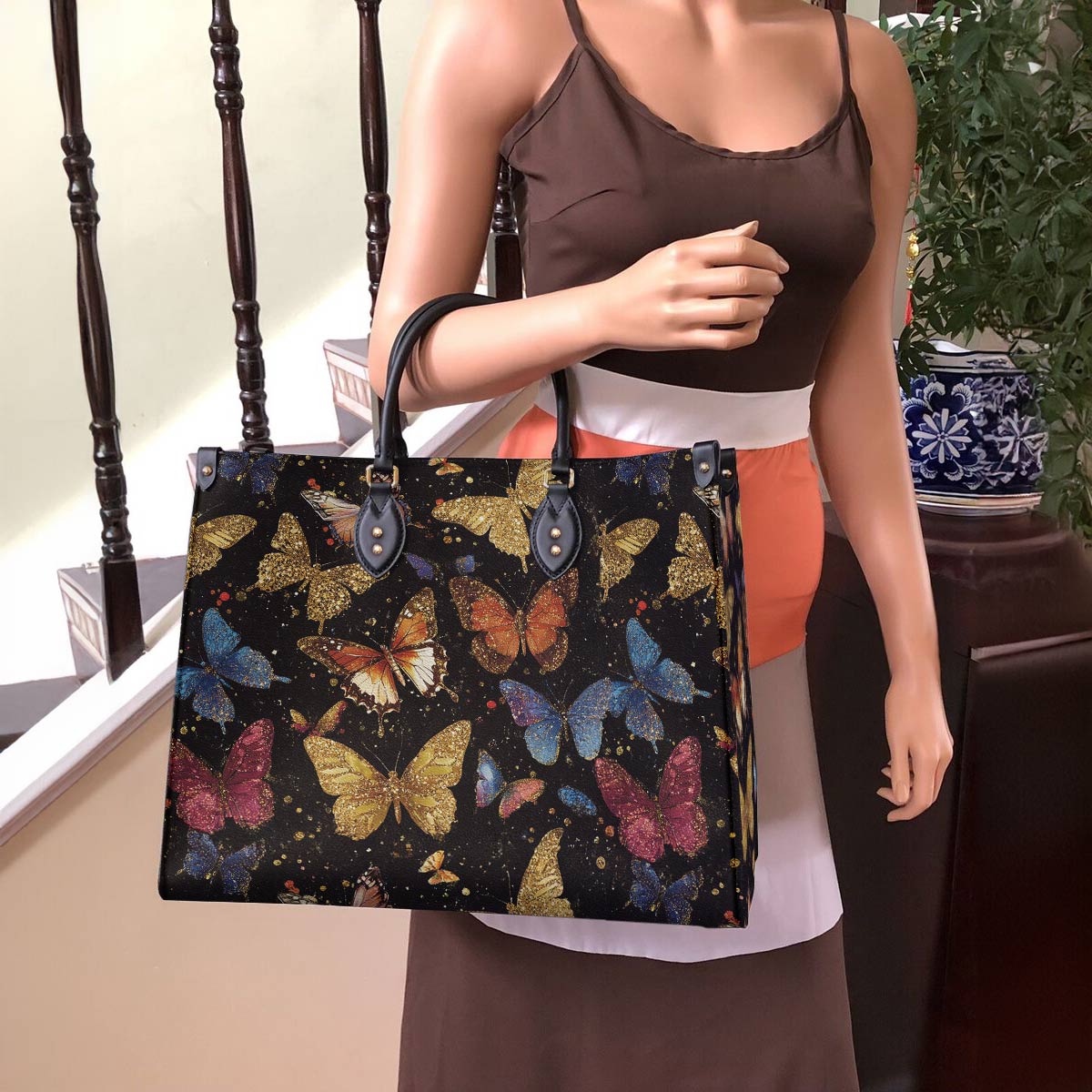 Butterfly Leather Bag Butterfly Galaxy Glow