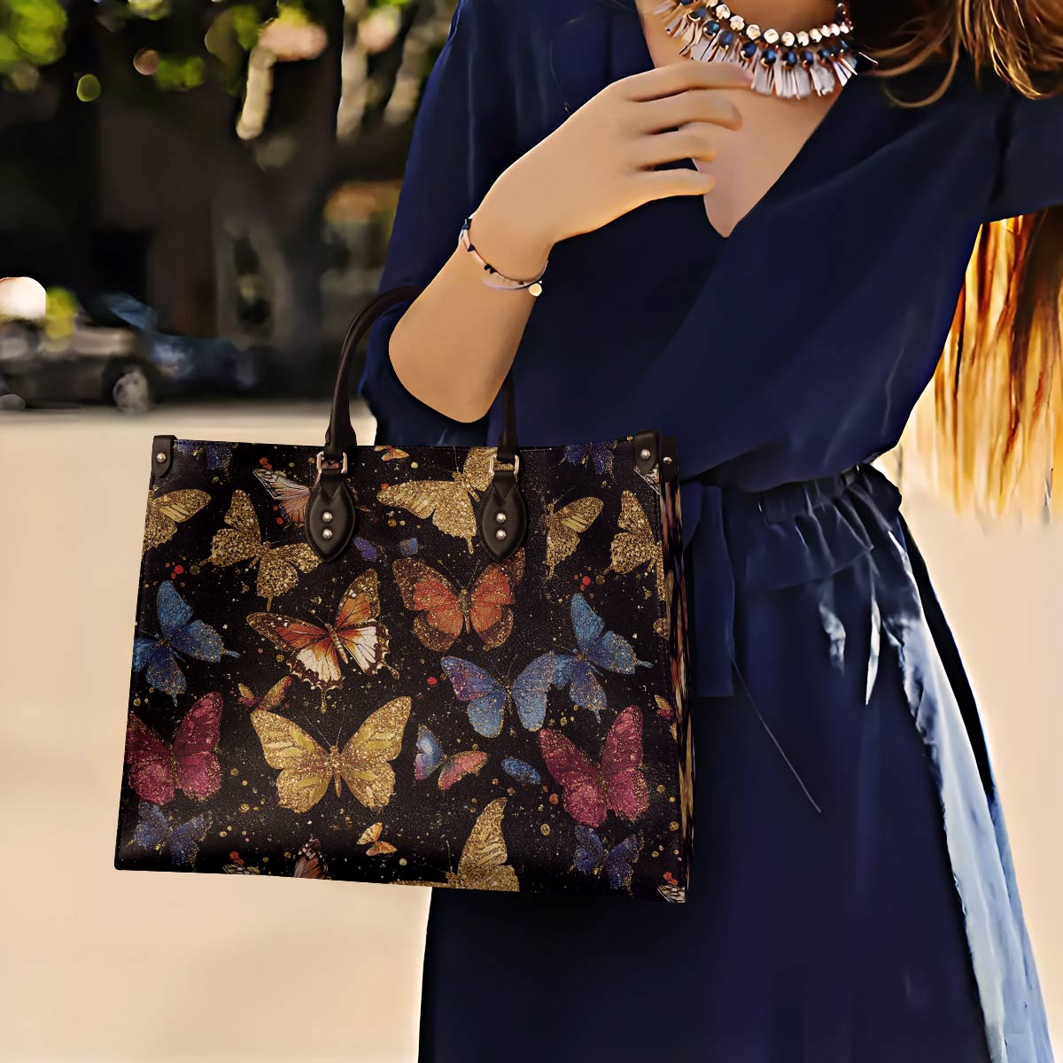 Butterfly Leather Bag Butterfly Galaxy Glow