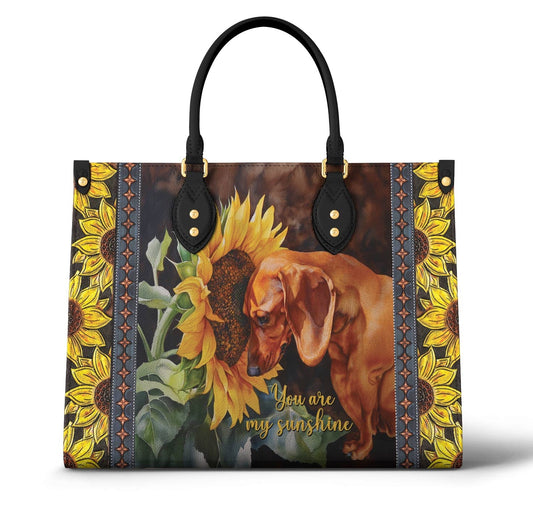Leather Bag Dachshund You Are My Sunshine