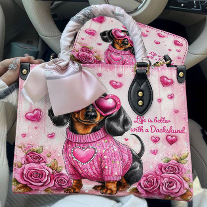 Dachshund Leather Bag Doxie In Love