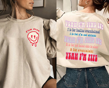 yeah im fine sweatshirt  Im fine tshirt  country music  Hoodie Unisex Tshirt Trending shirt  Iâ€™m Fine Sweater Yeah Im fine Crewneck