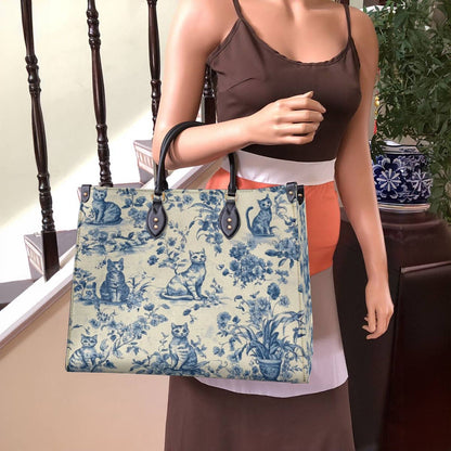 Leather Bag Blue Garden Whiskers