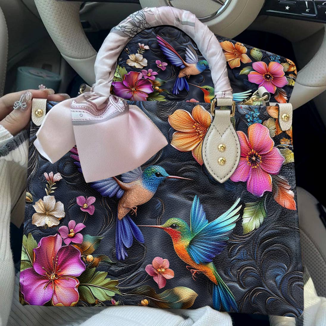 Hummingbird Leather Bag Blossom Breeze