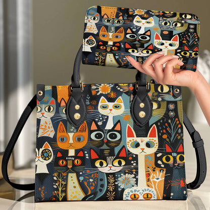 Leather Bag Curious Folk Cats
