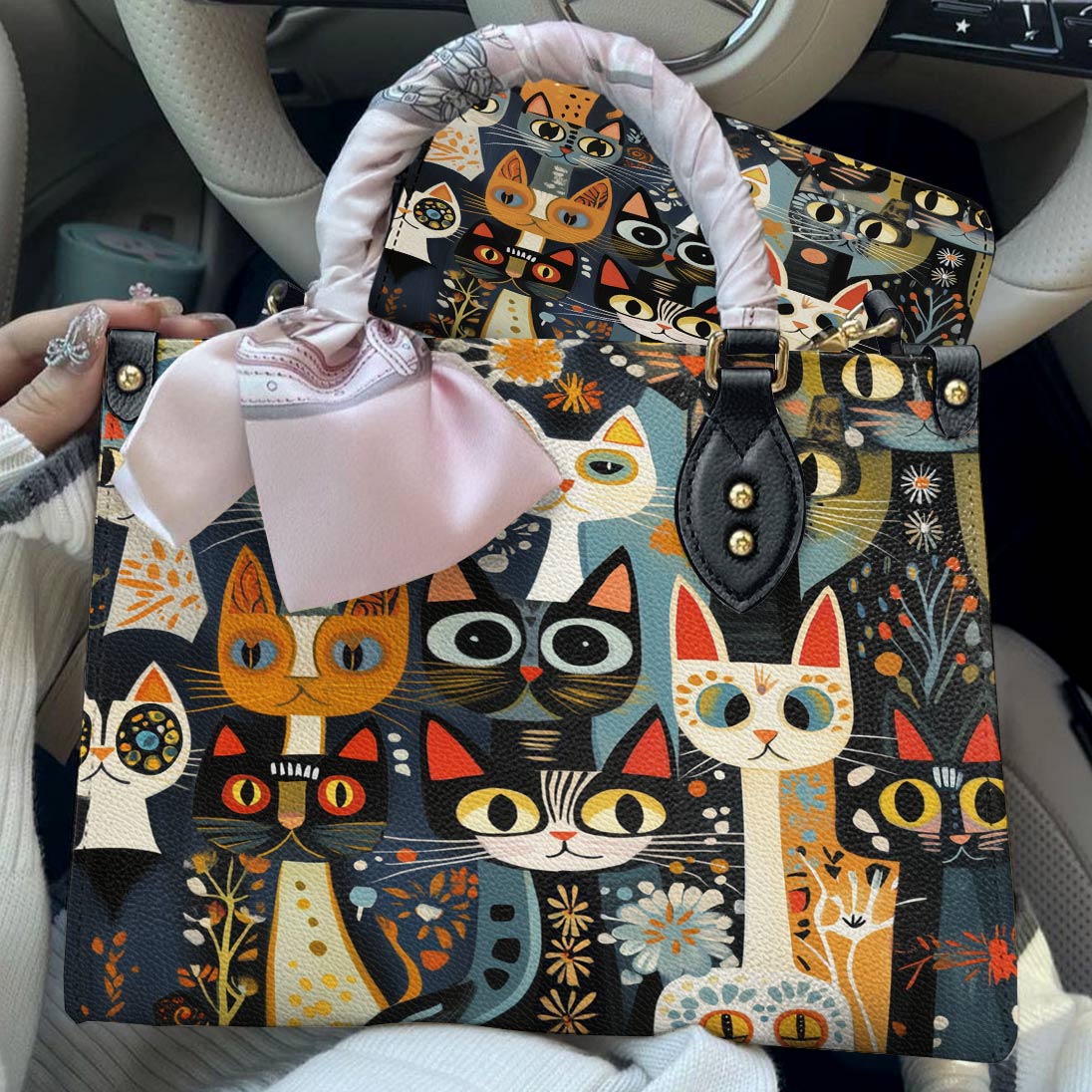 Leather Bag Curious Folk Cats