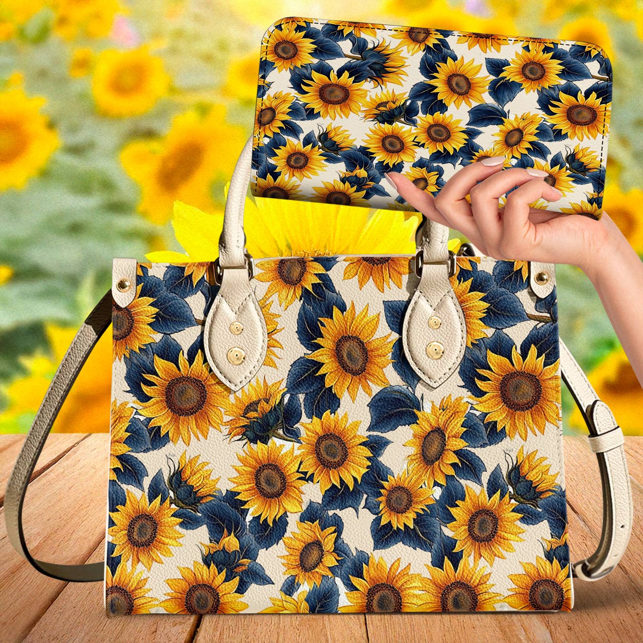 Leather Bag Twilight Sunflower