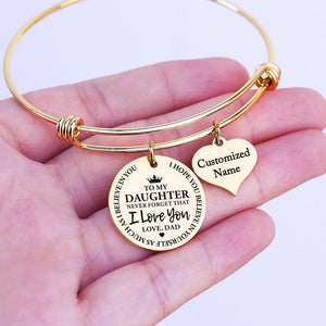 Dad To Daughter - I Love You Customized Name Bracelet