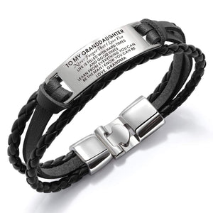 Grandma To Granddaughter - I Love You Leather Bracelet