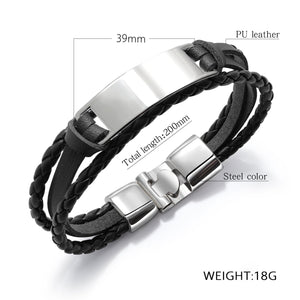 Mum To Son - You Are Loved More Than You Know Leather Bracelet