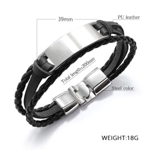 Grandma To Granddaughter - I Love You Leather Bracelet