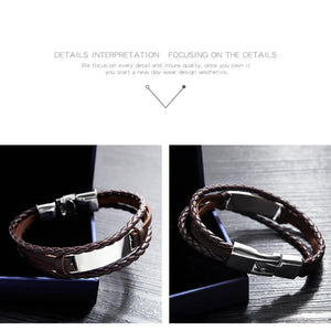 Mom To Son - Never Forget That I Love You Leather Bracelet