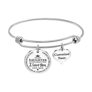 Mum To Daughter - I Love You Customized Name Bracelet