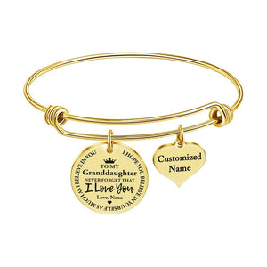 Nana To Granddaughter - I Love You Customized Name Bracelet