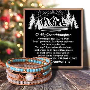 Grandpa To Granddaughter - You Are Not Alone Crystal Beaded Bracelet