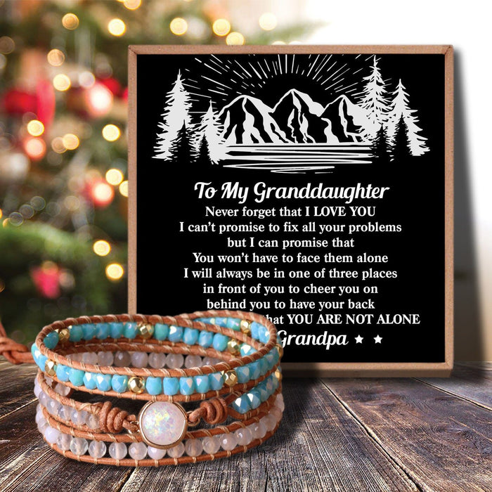 Grandpa To Granddaughter - You Are Not Alone Crystal Beaded Bracelet