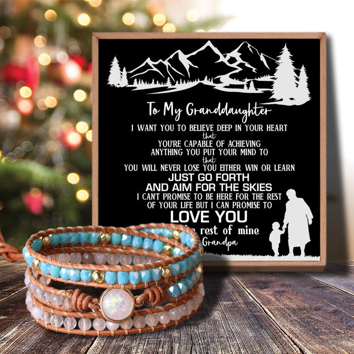 Grandpa To Granddaughter - I Promise To Love You Crystal Beaded Bracelet