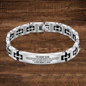 To Our Son - You Are Loved More Engraved Men's Bracelet