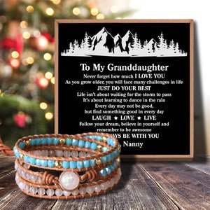 Nanny To Granddaughter - I Will Always Be With You Crystal Beaded Bracelet