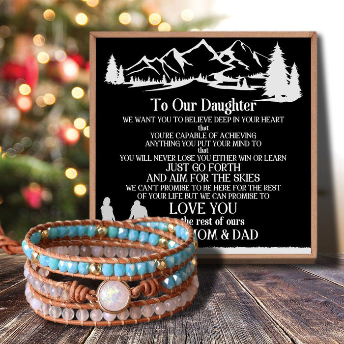 To Our Daughter - We Love You For The Rest Of Ours Crystal Beaded Bracelet