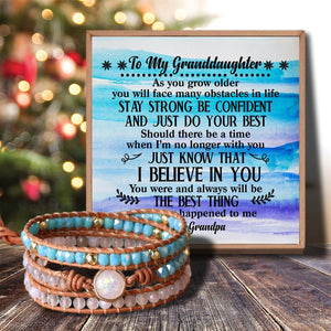 Grandpa To Granddaughter - I Believe In You Crystal Beaded Bracelet