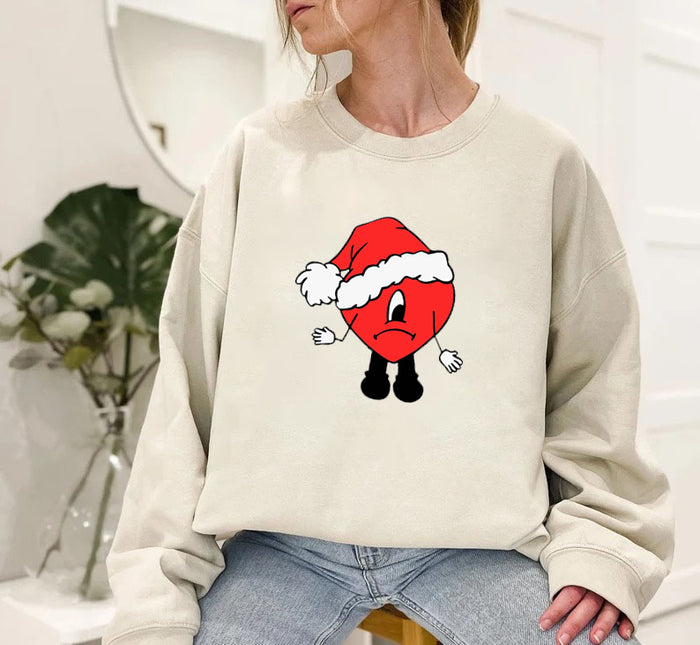 Christmas Bad Bunny Sweatshirt, Bad Bunny Heart Sweatshirt, Una Navidad Sin Ti Christmas Sweatshirt, Bad Bunny Gifts