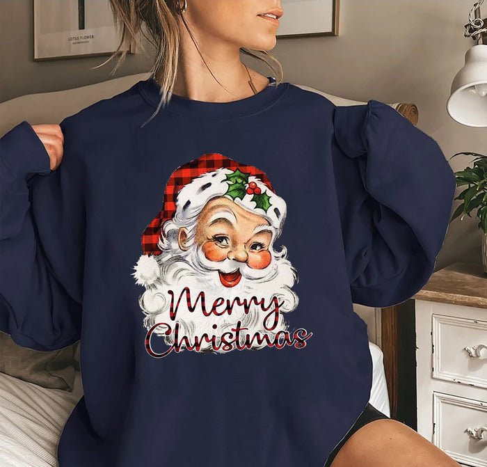 Retro Santa Sweatshirt, Christmas Sweatshirts, Women Christmas Santa Shirts, Christmas Sweatshirt for Women, Santa Sweatshirt, Winter Shirt