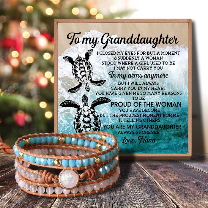 Nana To Granddaughter - Proud Of The Woman Crystal Beaded Bracelet