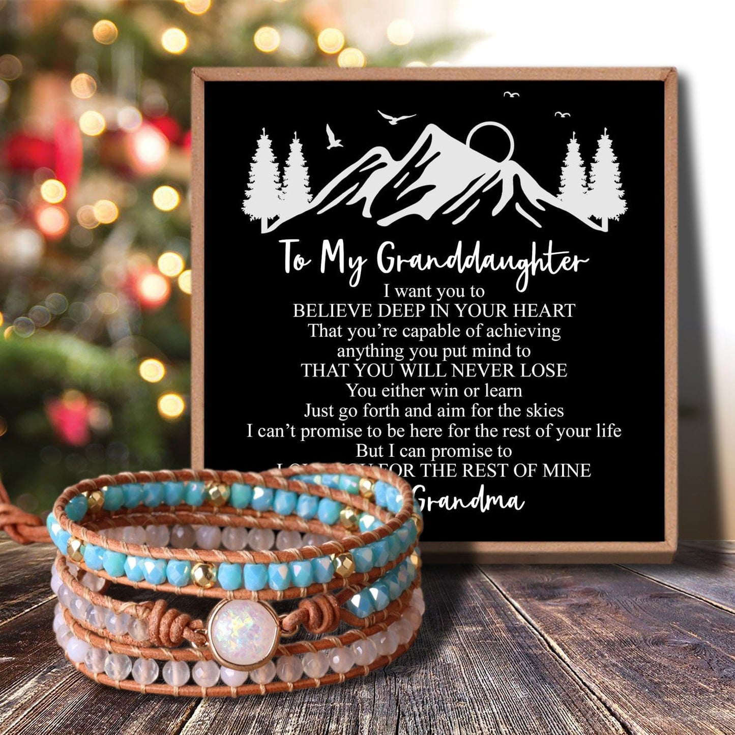 Grandma To Granddaughter - You Will Never Lose Crystal Beaded Bracelet