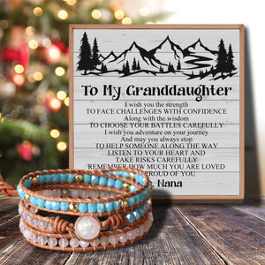 Nana To Granddaughter - I Am So Proud Of You Crystal Beaded Bracelet