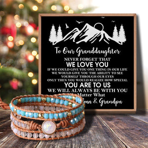 To Our Granddaughter - We Will Always Be With You Crystal Beaded Bracelet