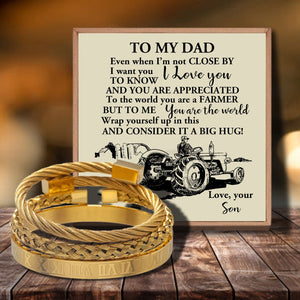 Son To Dad - You Are The World's Best Farmer Bangle Weave Roman Numeral Bracelets