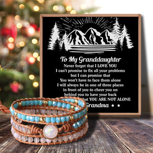 Grandma To Granddaughter - You Are Not Alone Crystal Beaded Bracelet