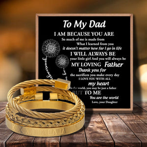 Daughter To Dad - I Will Always Be Your Little Girl Bangle Weave Roman Numeral Bracelets