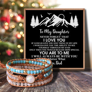 Dad To Daughter - I Love You Crystal Beaded Bracelet