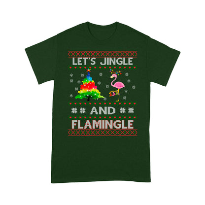 Lassen Sie uns Jingle und Flamingle lustige Weihnachten Flamingo T-Shirt Geschenk für Weihnachten