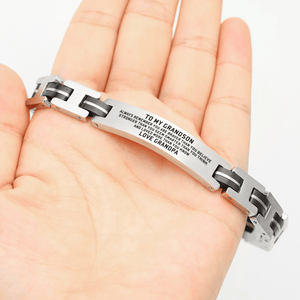 Grandpa To Grandson - You Are Loved More Engraved Men's Bracelet