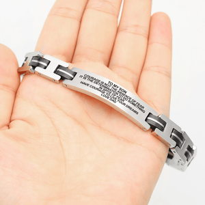 Dad To Son - Live Your Dreams Engraved Men's Bracelet