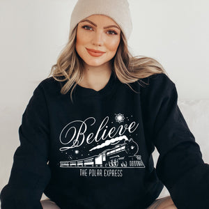 Believe Polar Express Sweatshirt Christmas Sweatshirt, Christmas Shirt, Christmas Sweatshirt, Cute Winter Sweatshirt