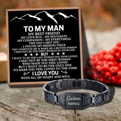 To My Man - I Love You Customized Name Bracelet