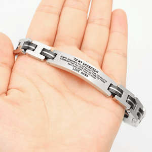 Nana To Grandson - You Are Loved More Engraved Men's Bracelet